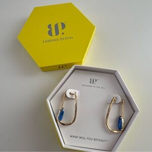 Bomb Party Waves That Won’t Crash Earring ER32781 Ocean Blue Quartz Gold Plating